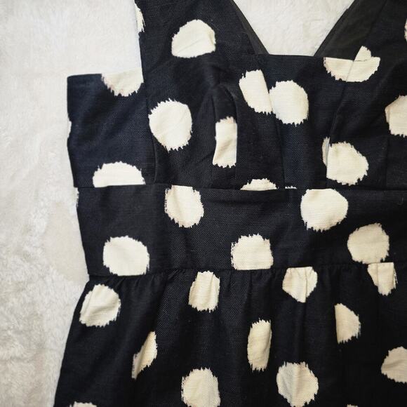 LOFT Petites size 10P Black White Polka Dot Fit & Flare Sleeveless Dress - Picture 3 of 16